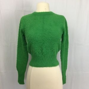 Zara AW 2018 Green Fuzzy Soft Feel Sweater S